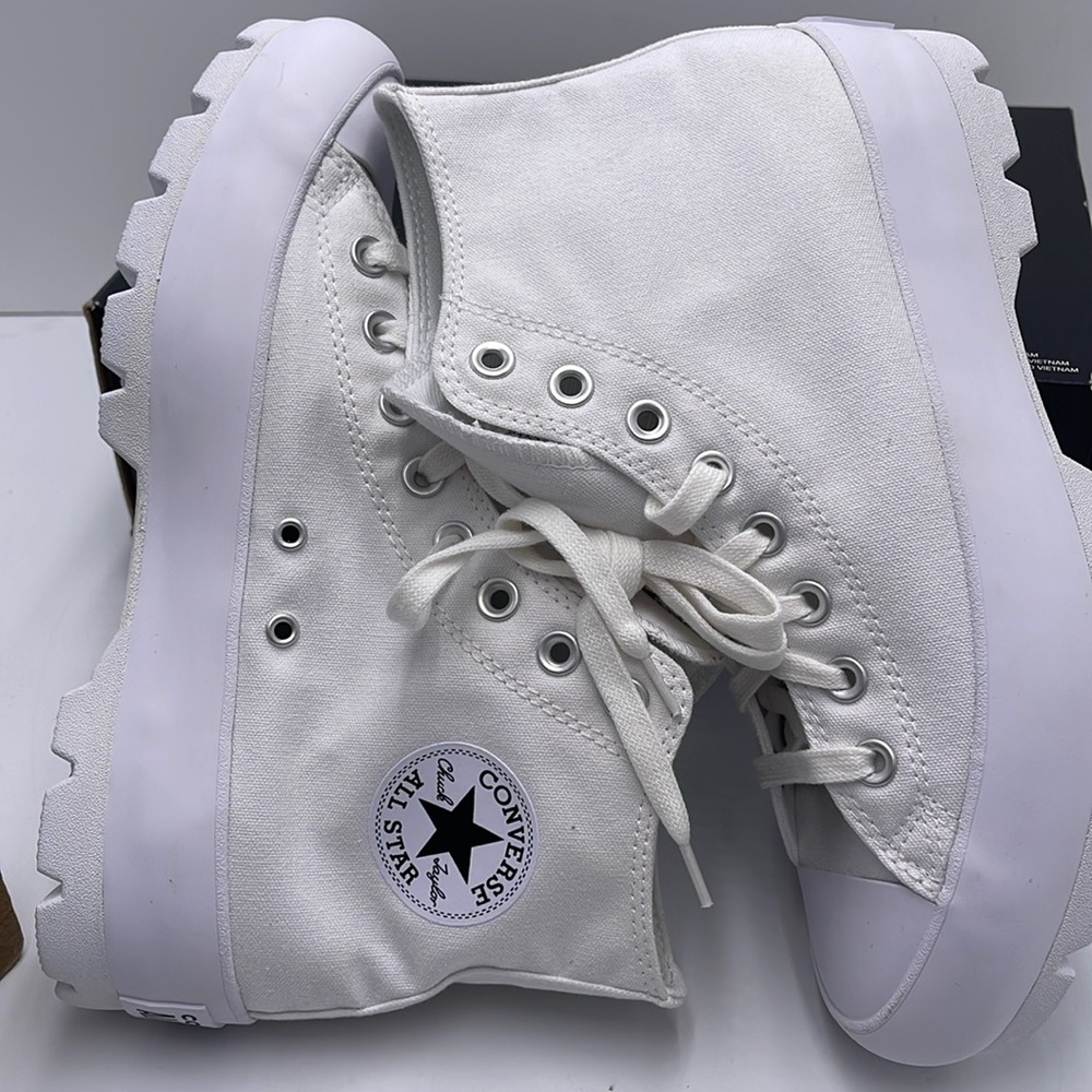 Converse WMNS CTAS LUGGED HI WHITE/BLACK/WHITE 565902C Platforms Sneakers - Picture 12 of 16